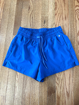 Layer 8 Women's Blue Athletic Shorts Drawstring Pockets Solid M