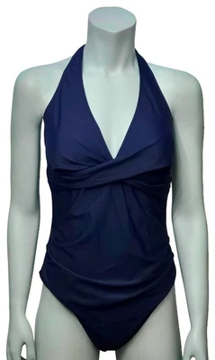 Maillot De Bain Femme 1 Pièce Bleu Marine Coussins Amovibles Taille L - Photo 1/3