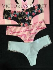 NWT Victorias Secret Seamless No-Show Thong Panties -LOT OF 3- Size Medium M NEW