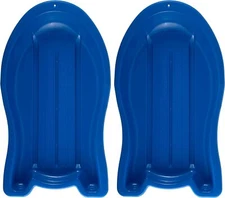 2 Pack Toboggan Snow Sled for Kids and Adults w/ Pull Ropes & Handles, 37" Blue