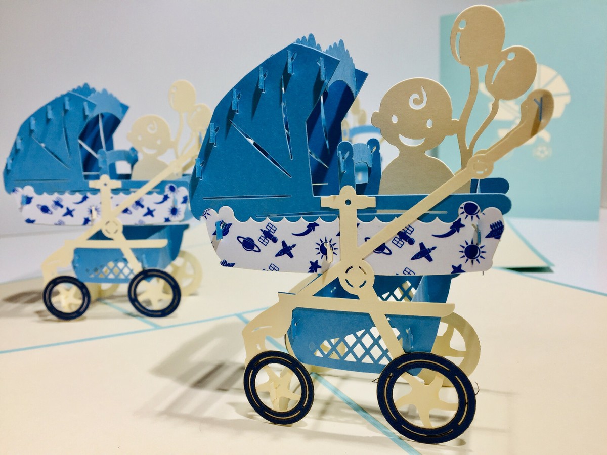 3d Card Pop Up Buggy New Baby Girl Card Pop Up Newborn Baby Girl