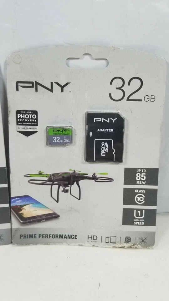 (Lote de 2) Micro SD Prime Performance PNY 32 GB con adaptador Foto 2 de 4