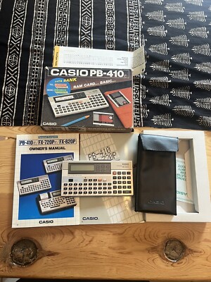 Vintage Casio PB-410 Personal Computer with Manuals & Original Box