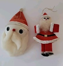 Vintage Christmas Cardboard Santa Claus Head  Cotton Trimmings Japan  Other