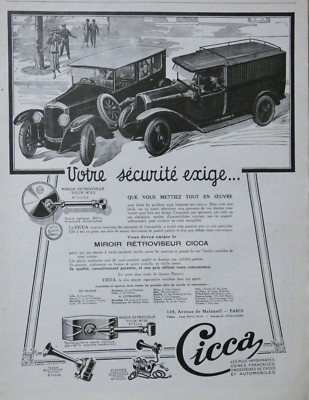 PRESSEWERBUNG 1926 SPIEGEL SPIEGEL CICCA FÜR AUTOS