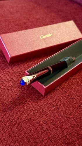 Cartier Yellow Gold Finish Rollerball Pen, Collectable Promotional Gift, AD Gift - Foto 2 di 9