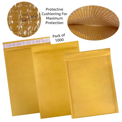 UOFFICE 1000 Kraft Bubble Mailers 8.5x14.5" - #3 Sobres acolchados autosellantes - Imagen 3 de 11