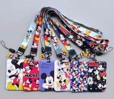 lot cartoon mickey mix key chain Lanyard acrylic ID Badge Holder Key Neck Strap