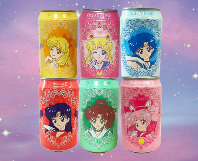 Sailor Moon Ocean Bomb Anime Drinks, 6 Sailor Moon Drinks, Asian