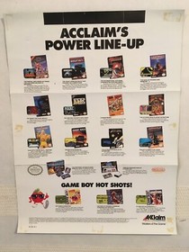 Nintendo NES NARC Acclaim ACL-NQ-US-1 Double Sided Poster Insert ONLY 12X16