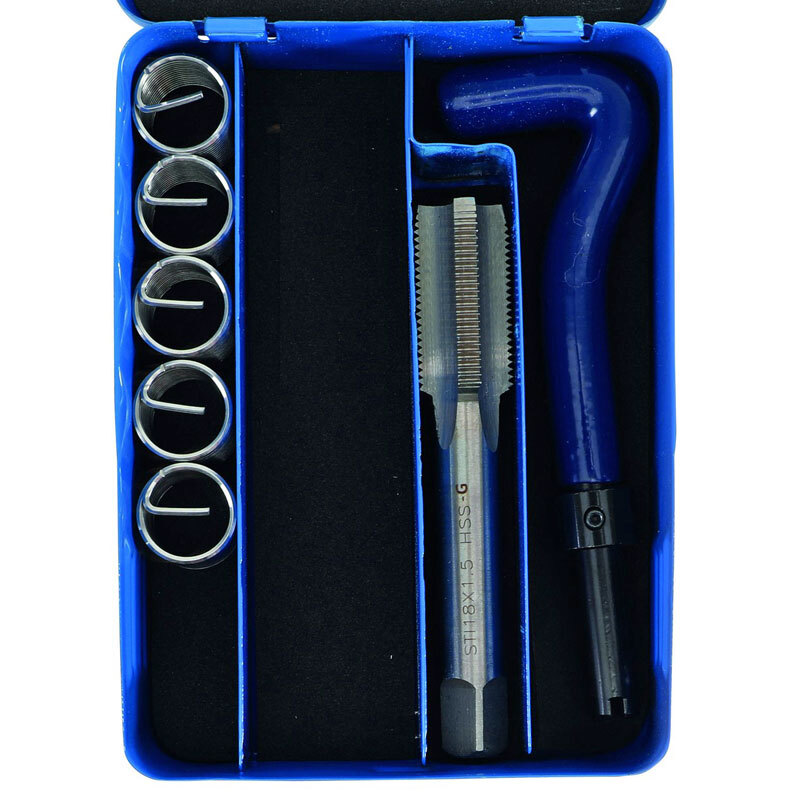 Kit filets rapportés M 18 x 150 type Helicoil pour réparation taraudage pas fin