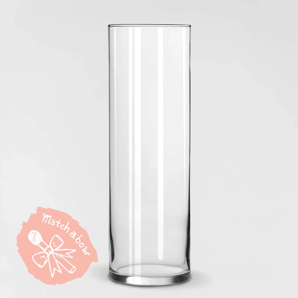 (Juego de 12), jarrones cilíndricos de vidrio transparente de 16" centros de mesa de boda fiesta Foto 2 de 4