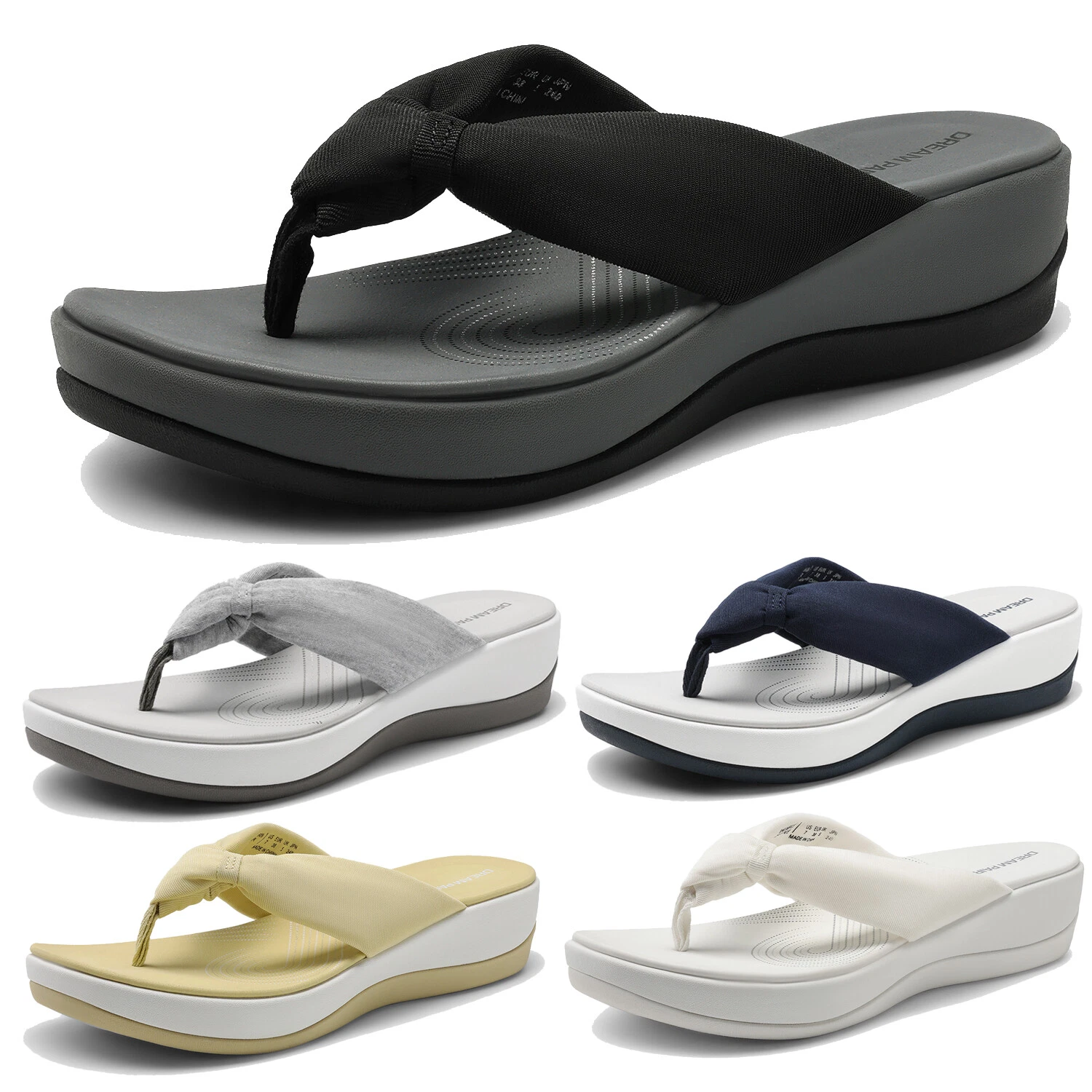 Women Platform Flip Flops Cushioned Arch Support Soft Eva Foam Summer Sandals