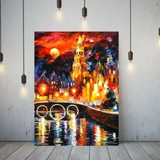 Leonid Afremov AMSTERDAM'S MAGIC 24"x30" LIMITED EDITION GICLEE ORIGINAL