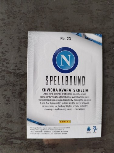 LOTTO PANINI DONRUSS ELITE SERIE A 22/23 SPELLBOUND Kvaratskhelia E Altre... 5 - Foto 8 di 10