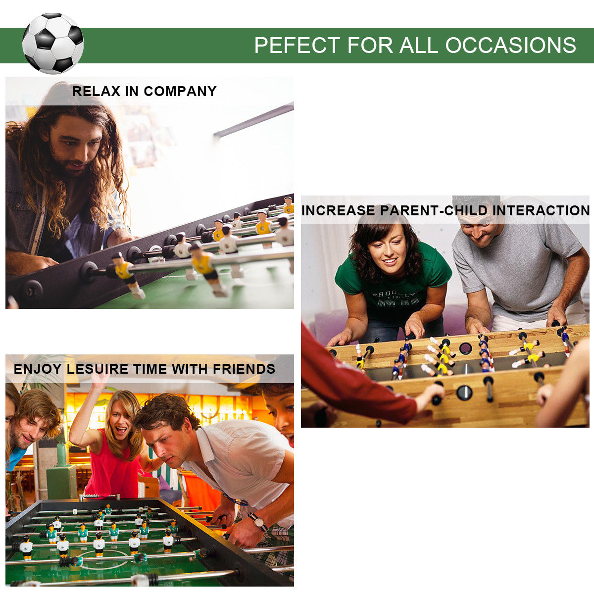 RedSwing Mesa de futbolín de 27 pulgadas, mini juego de mesa de fútbol de  madera para niños y adultos, juego de fútbol portátil para interiores,  fácil