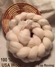 **4 oz ~ Corridale Ecru 100%  Top Wool Roving Spinning Felting Crafts SCA