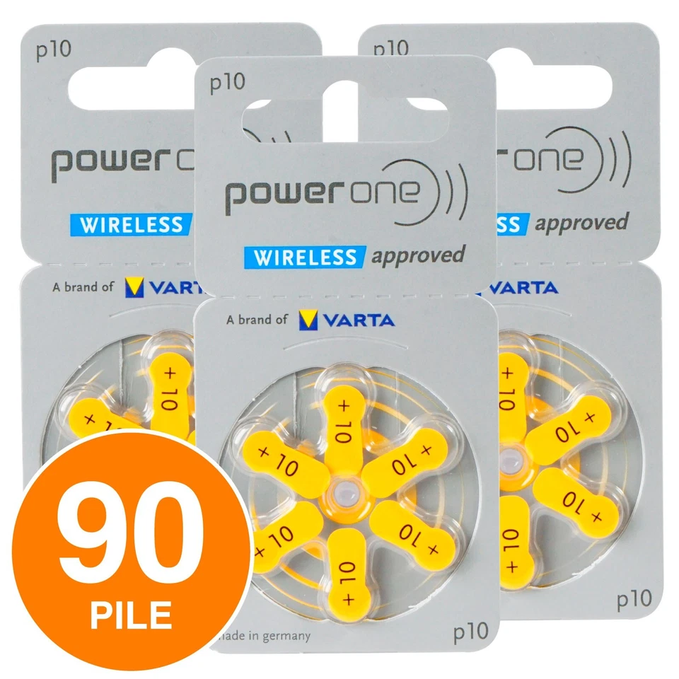 90 Batterie PILE POWERONE 10 PROTESI Acustiche Auricolare PR70 per sordi p10