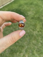 Beautiful 2Ct Cushion Simulated Citrine 925 Silver Women's Engagement Ring