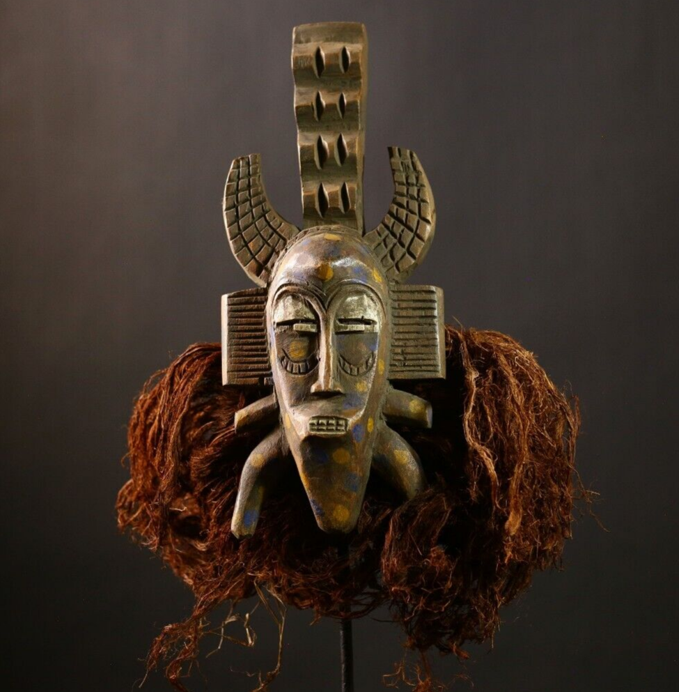 African Senufo mask tribal african mask wood carving wall decor
