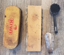 Vintage Lot of Shoe Shine Polishing Brush Cadillac Kiwi Gold Bond Shoe Horn
