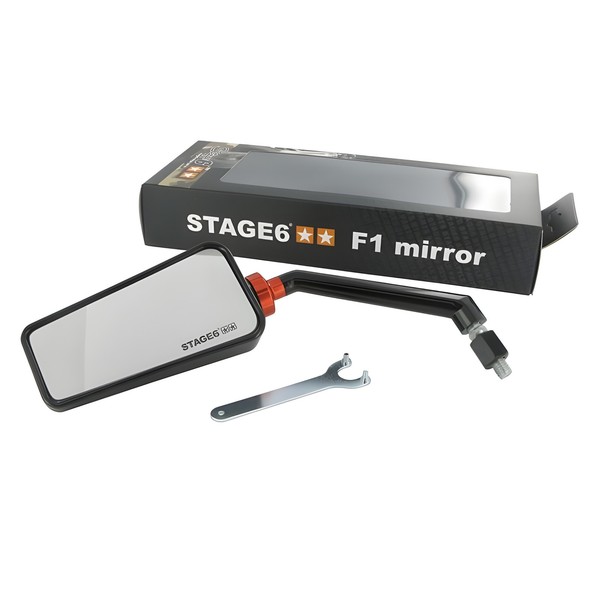 Stage6 F1 Roller Spiegel M8 Links, Schwarz Passend FüR Aerox Speedfight SR50-image