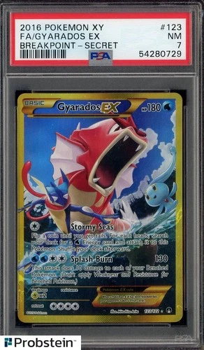 2016 Pokemon XY Breakpoint Secret #123 FA Gyarados EX PSA 7 NM