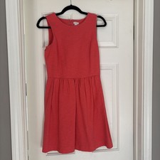 J Crew Daybreak Dress Womens Small Ponte Zip Sleeveless Pockets Summer Coral