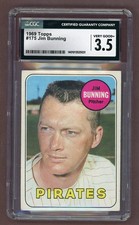 1969 TOPPS #175 JIM BUNNING PIRATES CGC 3.5 VG+ 518108 (KYCARDS)