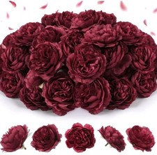 Thiccywoov 50 Pcs Artificial Flowers, 3.2 Inches Silk Rose Head Flowers Fake 52