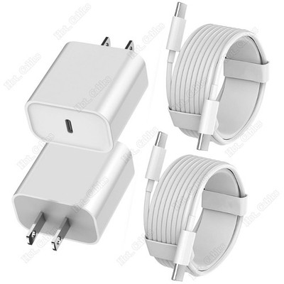PD 20W Fast Charger Dual Type C USB C Cable For iPhone Air 15 16 17 Pro Samsung