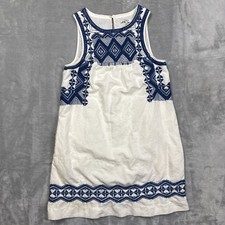 Madewell Blue White Embroidered Calista Dress XS Cotton Linen Blend Boho