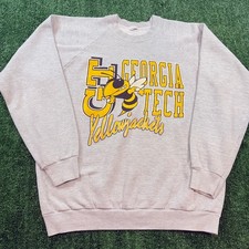 Vintage Georgia Tech Sweatshirt Yellow Jackets Size XL Cut Tag