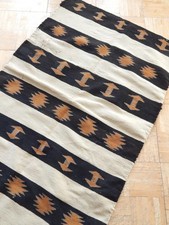 ANTIQUE / VINTAGE NAVAJO INDIAN RUG / DOUBLE SADDLE BLANKET CHINLE - NICE COLORS
