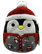 2021 Kellytoy Squishmallow Luna The Penguin In Christmas Hat  Pajamas 8"