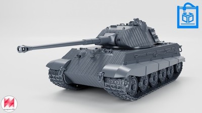 Tiger II Ausf.B Wargaming Fahrzeugmodell 3D Druck mehrere Maßstäbe 1:35-1:16