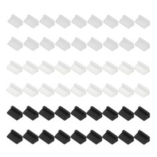 0.5 Inch USB Type A Dust Plug, 90 Pcs Anti Dust Plug Cover, Black/White/Clear