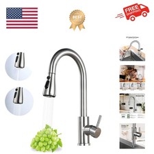 Versatile Kitchen Sink Faucet with Pull Down Sprayer  Sturdy Stainless Steel
