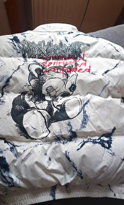 Iceberg Daunenjacke XXL weiß abstrakt Print, Reißverschluss - Bild 1 von 4