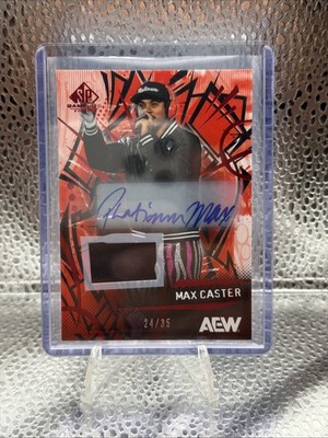 2025 Upper Deck SP Game Used AEW Platinum Max Caster Relic Auto /35