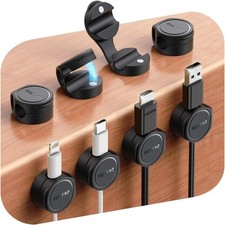 8-Pack Silicone Cord Organizer Magnetic Cable Clips, Adhesive Resilient Yet