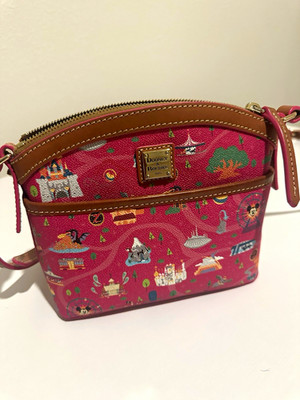 Dooney & Bourke Disney Parks Icons Print Small Pink Crossbody Shoulder Bag