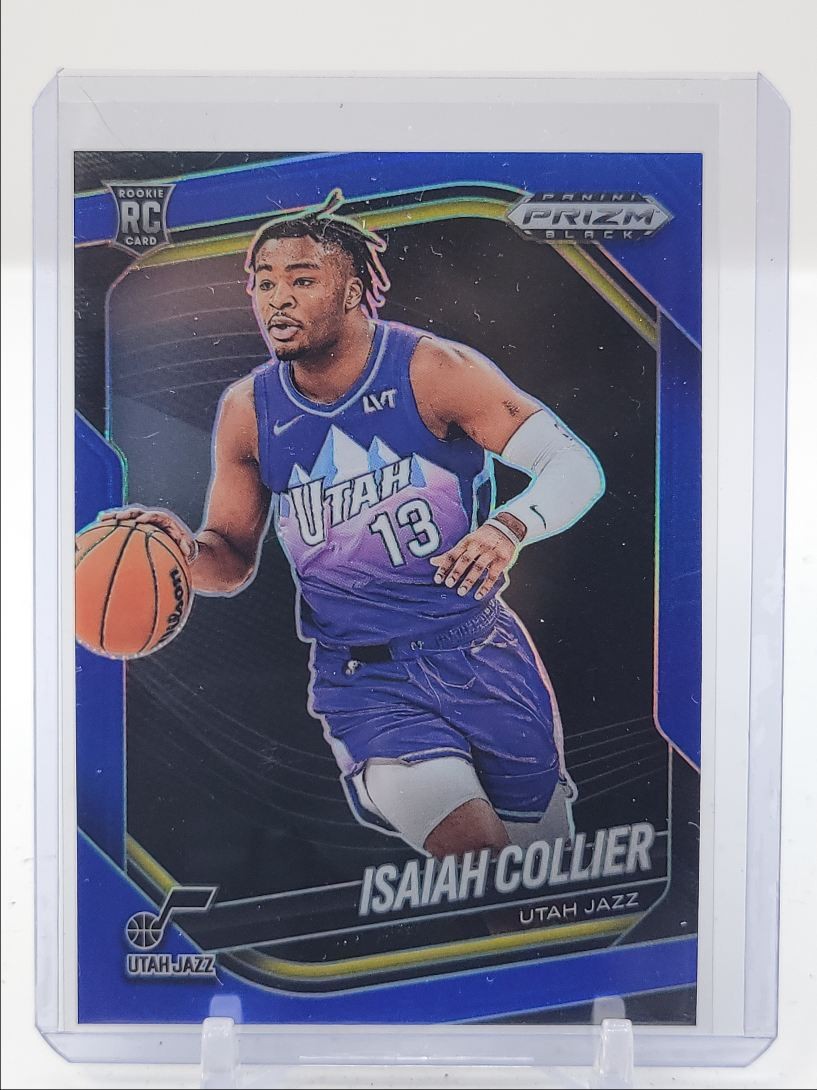 ISAIAH COLLIER 2024-25 PANINI PRIZM BLACK ROOKIE BLUE #32 RC /199 Q3824