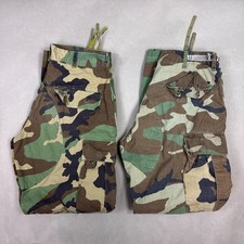 Vintage Military Pants Mens 30x29 Camo Cargo Baggy Woodland Trouser Lot of 2