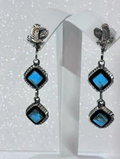 Chaco Canyon Sterling Silver Kingman Turquoise Eagle Drop Earrings