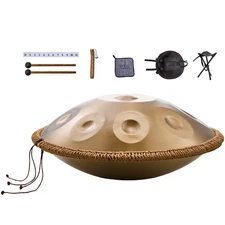 Handpan Drum, 22 in & 9 Notes, D Minor Hand Drum, Hand Pan Drum Instrument with