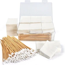 Gun Cleaning Kit Supplies - 2"X2" Lint Free Cleaning Patches and 6" Gun Cotton S