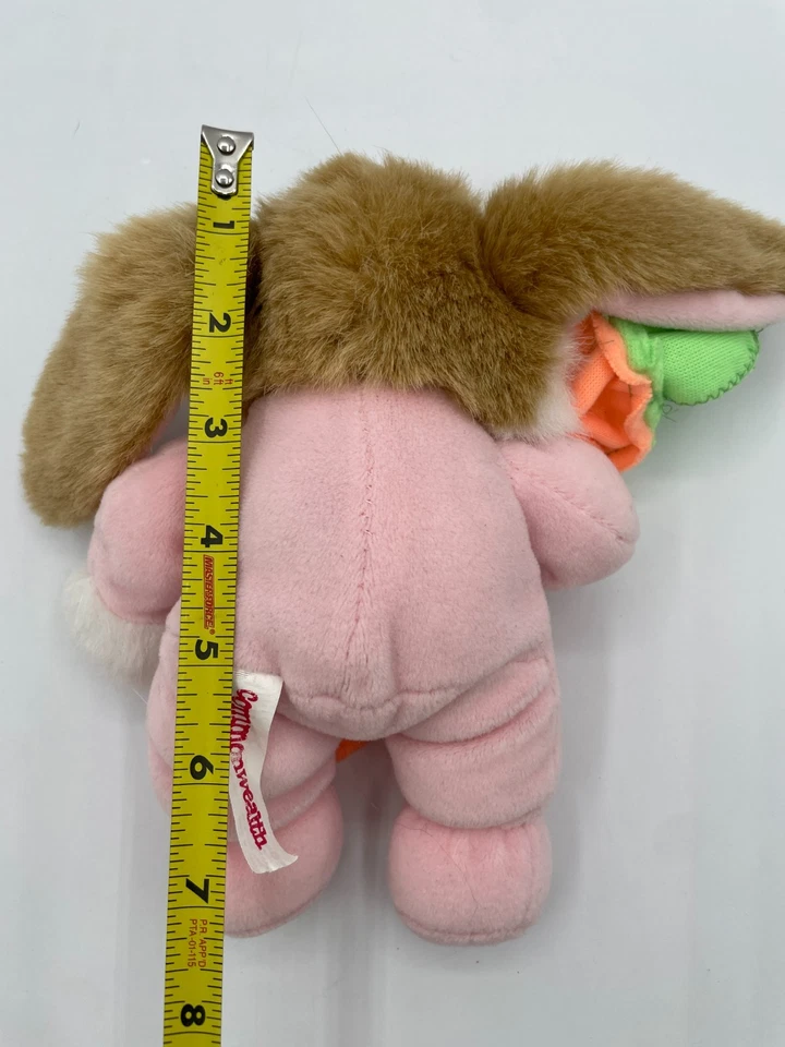 Commonwealth Pink Bunny Rabbit Squeaker Pajamas Plush Carrot Blanket Orange 7" - Image 2 of 4