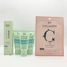 x5 Rael Beauty Miracle Clear Exfoliating Cleanser Spot Gel Collagen Sheet Mask