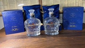 Lot of 2 Crown Royal XR Extra Rare Includes Embossed Box/Empty Bottle/Velvet Bag